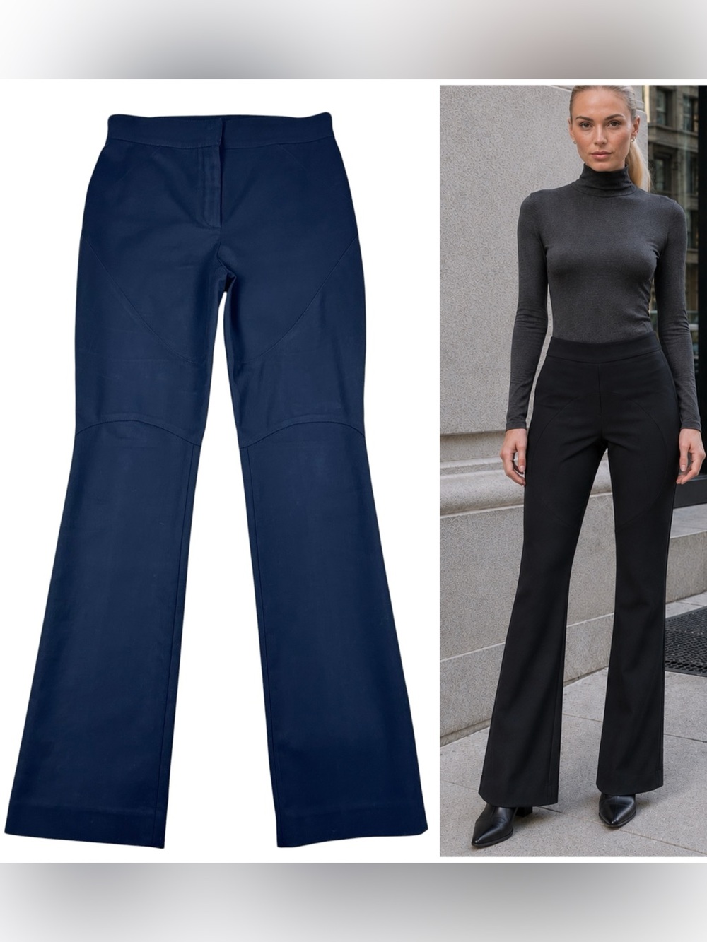 Versace Sculpted Panel Flared Pants Womens US 8 Preppy Quiet Luxury Trousers